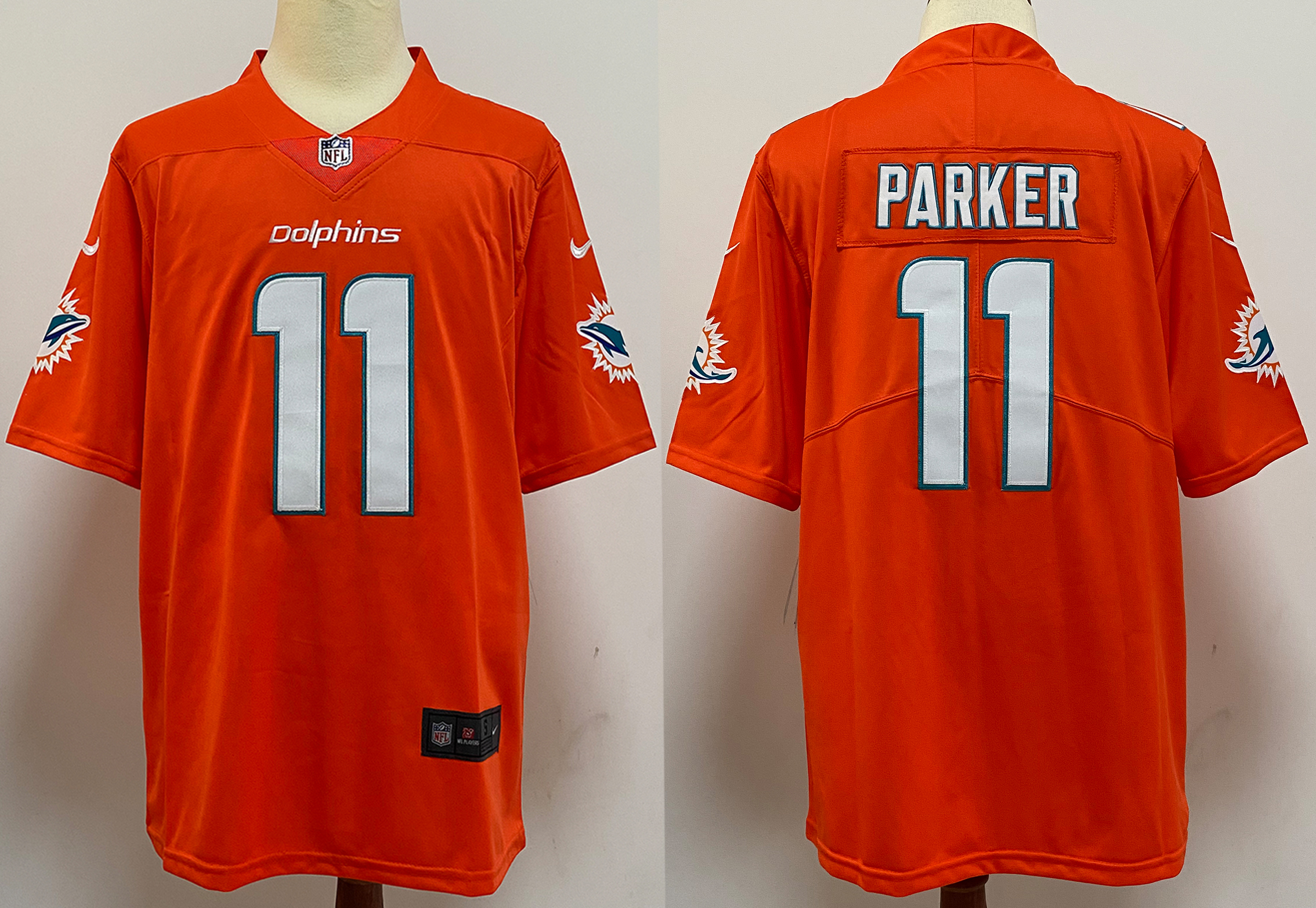 Men's Miami Dolphins DeVante Parker #11 Orange Aqua Jersey